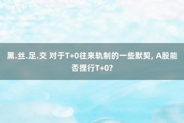 黑.丝.足.交 对于T+0往来轨制的一些默契， A股能否捏行T+0?