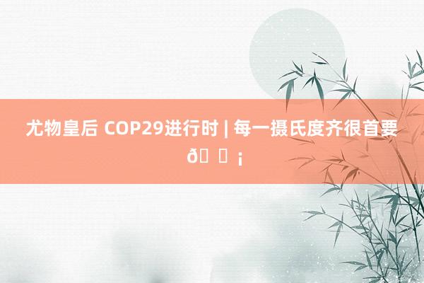 尤物皇后 COP29进行时 | 每一摄氏度齐很首要 🌡