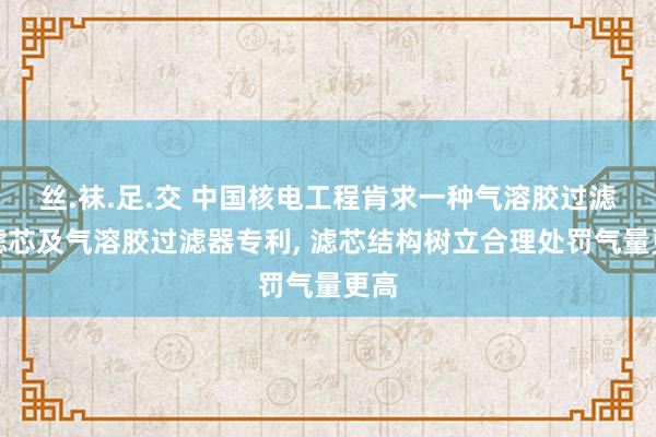 丝.袜.足.交 中国核电工程肯求一种气溶胶过滤器滤芯及气溶胶过滤器专利， 滤芯结构树立合理处罚气量更高