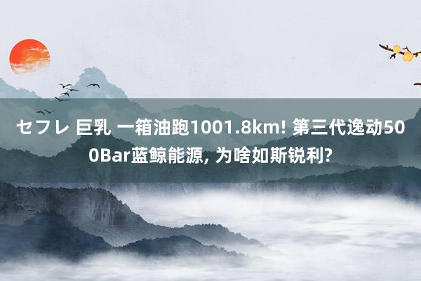 セフレ 巨乳 一箱油跑1001.8km! 第三代逸动500Bar蓝鲸能源， 为啥如斯锐利?